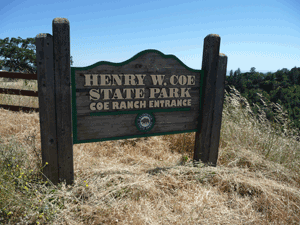 Henry W. Coe State Park sign