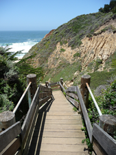 Steep Staircase to beach at Gray Whale Cove State Beach